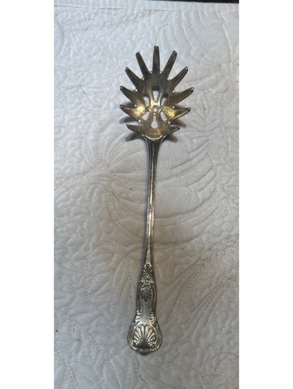 Vintage silver plate pasta server